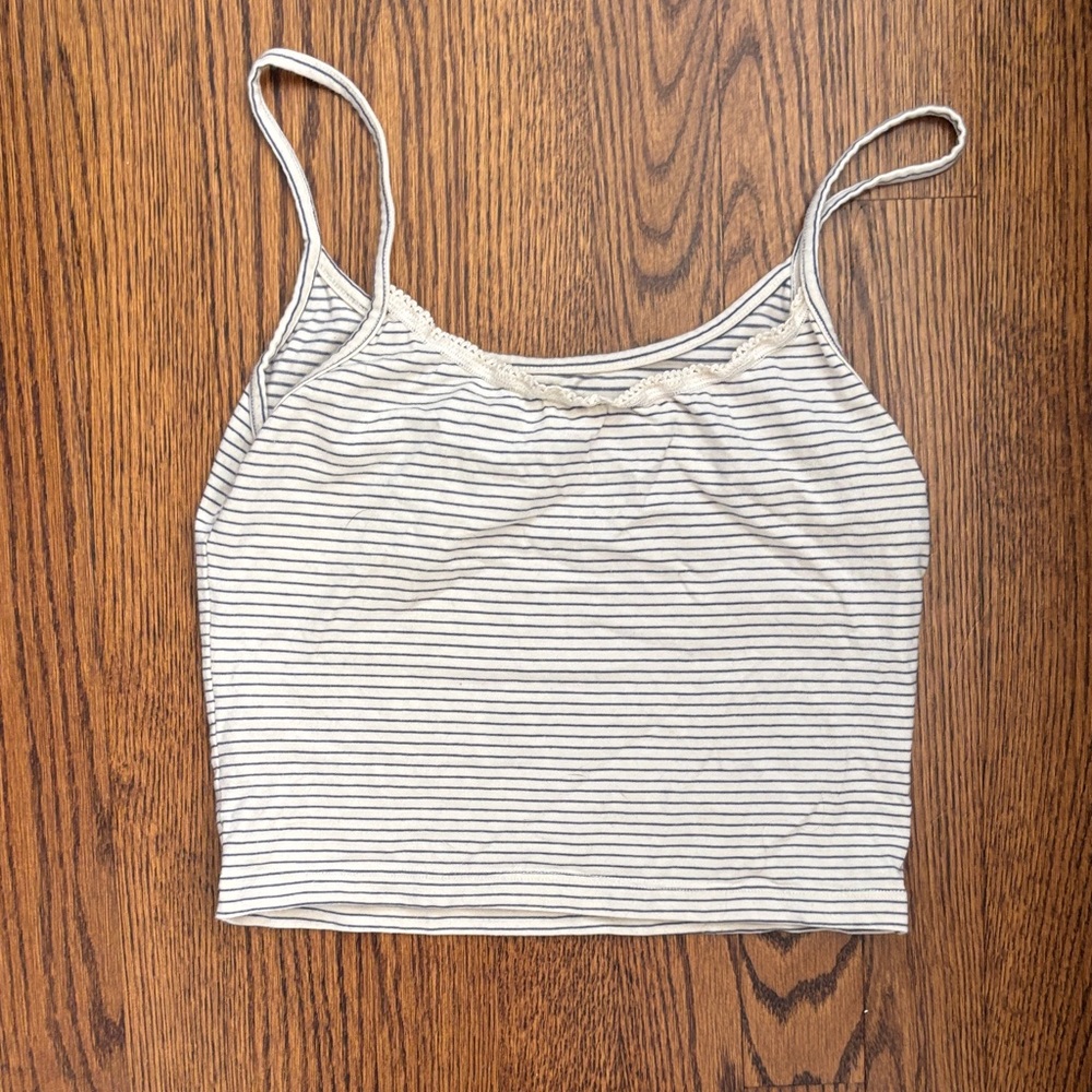 Brandy Melville Black and White Striped Camisole